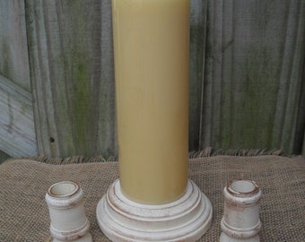 Shabby Chic Wood Wedding Unity Candle Holder Set - You Pick Color - Item 1557