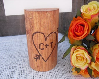 Table Number Holder - Personalized Rustic Wood Table Number Holders - Item 1106