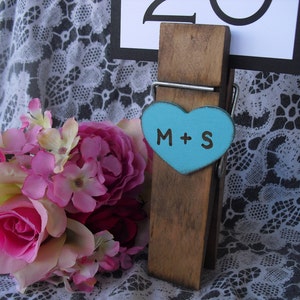 Personalized Jumbo Clothespin Rustic Table Number Holders Item 1366 image 1