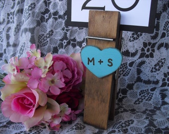 Personalized Jumbo Clothespin Rustic Table Number Holders - Item 1366