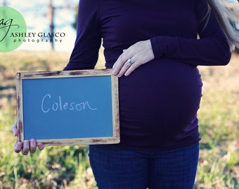 One Large Barnwood Style Rustic Distressed Maternity Photo Shoot Chalkboard - Item 1051