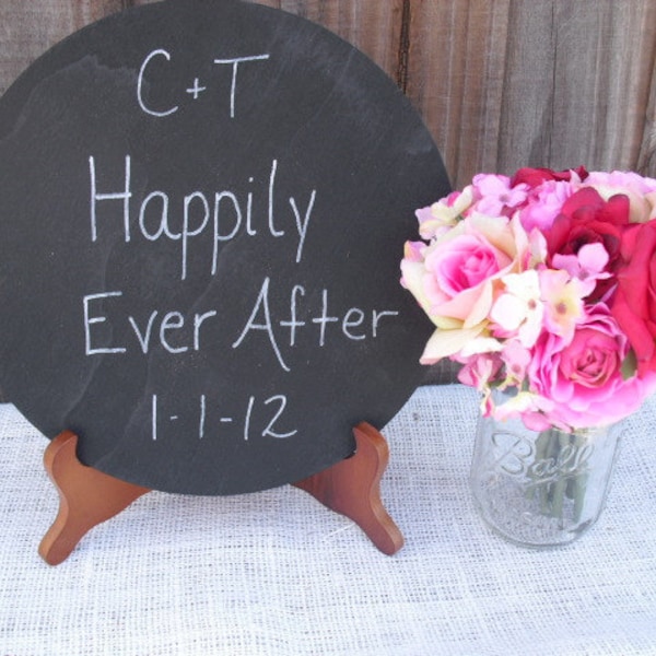 Chalkboard - ONE LARGE Circle Chalkboard with Easel for Photo Props or Signs - Item 1252