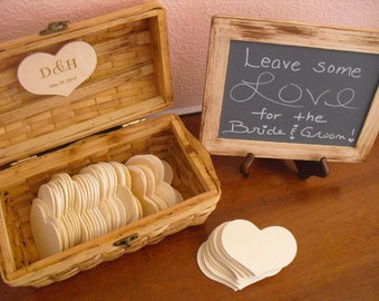 Wedding Guest Book Alternative Rustic Engraved Set with Chalkboard and Easel - Small Set- Item 1041