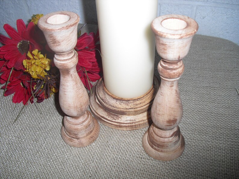Rustic Barnwood Style Wood Unity Candle Set Item 1211 Etsy