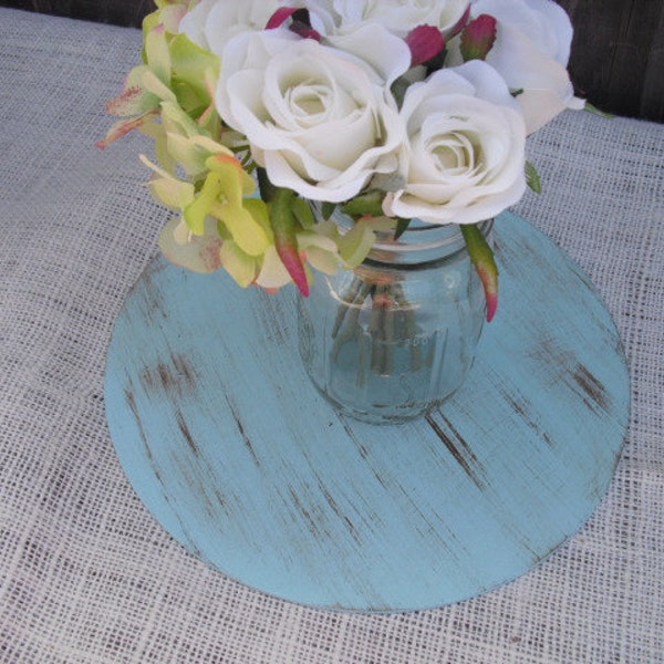 Shabby Chic Round Wood Centerpiece Bases (You Choose Color) - Item 1153