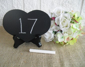 Chalkboard with Easel - ONE SMALL Chalkboard Heart with EASEL for table numbers and signs - Item 1096