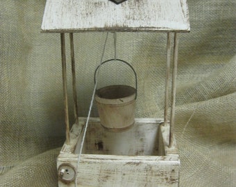 Wedding Wishing Well Distressed Rustic Wood Personalized - Item 1588