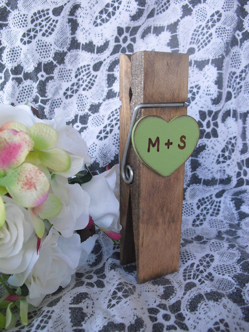 Personalized Jumbo Clothespin Rustic Table Number Holders Item 1366 image 2