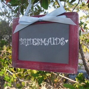 ONE Hanging Chalkboard Sign, Photo Prop, Table Number, Bridal Suite You Choose Colors Item 1145 image 1