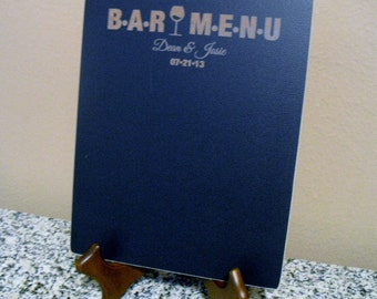 Chalkboard  - Personalized Wine Bar Menu Blackboard with Easel -  Item E1526