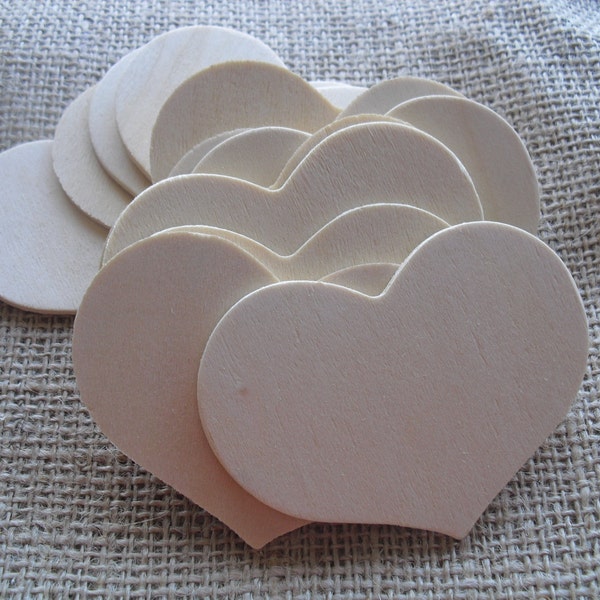 Unfinished Wood Country Hearts - 3 inch - 10 count - Item CP1032