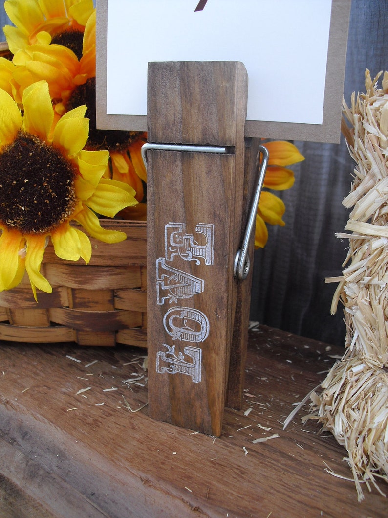 Giant Clothespin Western Rustic Table Number Holders Item Etsy