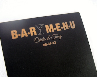 Personalized Modern Bar Menu Chalkboard - Item 1501