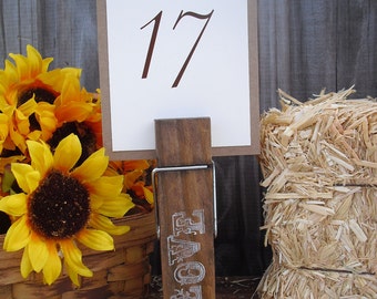 Giant Clothespin Western Rustic Table Number Holders - Item 1033