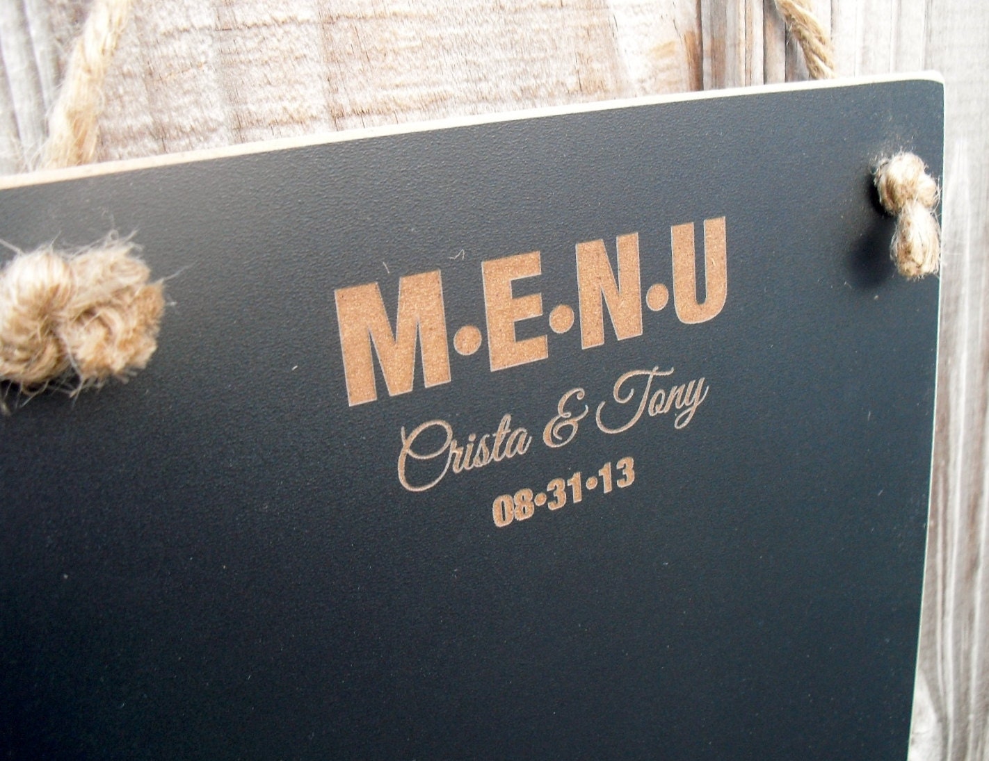 Chalkboard Hanging Personalized Wedding Menu Blackboard Etsy