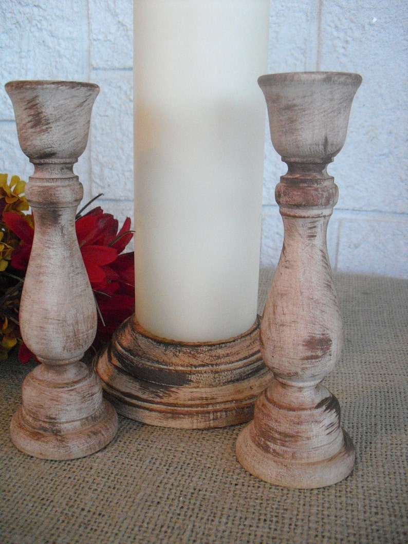 Rustic Barnwood Style Wood Unity Candle Set Item 1211 - Etsy