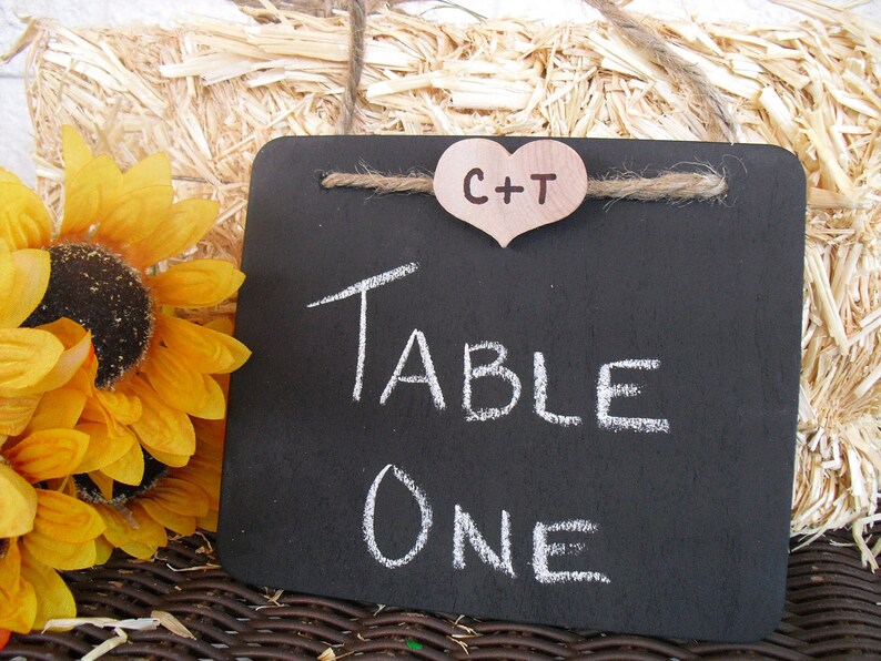 Hanging Chalkboard Hanging Rectangle Chalkboard Sign with Personalized Wood Heart Item 1047 image 4