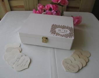 Wedding Guest Book Alternative Engraved Rustic Wedding Wood Box Personalized Set for 200 guests - Item 1666