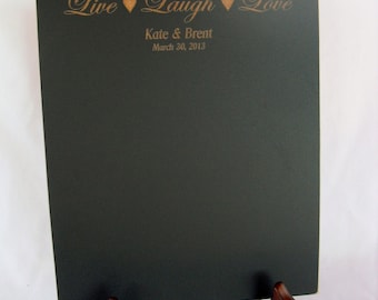 Personalized  Wedding Chalkboard with Easel - Live Laugh Love - Item E1499