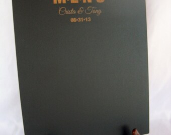 Chalkboard  - Personalized Wedding Menu Blackboard with Easel -  Item E1505
