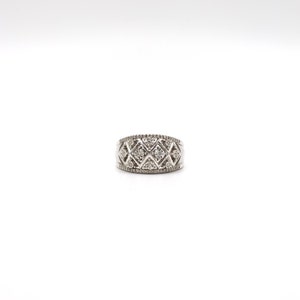 Vintage Genuine Diamond and Sterling Silver Ring, Size 6.25 Ring, Gift For Her