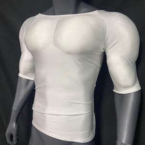 Men Shaper False Muskelanzug Angepasst halblange Muskelanzug mit Kurzen Ärmeln Sommer Kurzarm Muskelpolster Muskel-Bodysuit