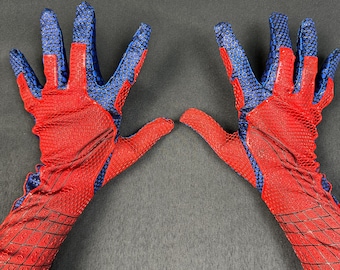 3D Screen Printed Spider-man Arm Sleeves Gloves,Red Blue Superhero Costume Accessories