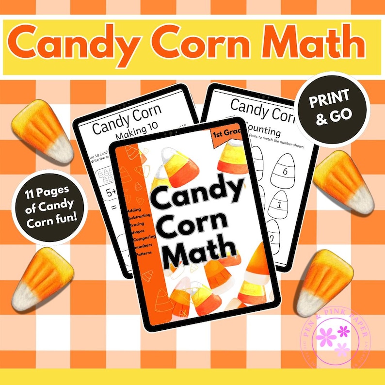 Candy Corn Math Fun for 1st Grade! - Etsy