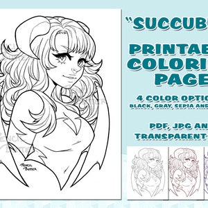 PRINTABLE COLORING PAGE - Succubus
