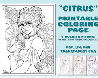 PRINTABLE COLORING PAGE - Citrus