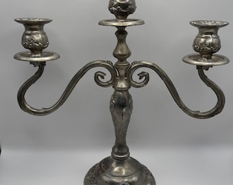 Vintage Godinger Silver Art GSA Silverplate 3-ramienny świecznik