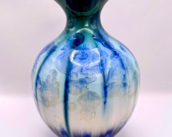 Vintage Bill Campbell Signed 9.5” Stellar Pottery Crystalline Glaze Vase