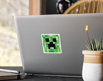 Vinyl Sticker Creeper head- Minecrafter Gift- Minecrafter Decal- Gift for Gamer- Kiss-Cut Vinyl Decal