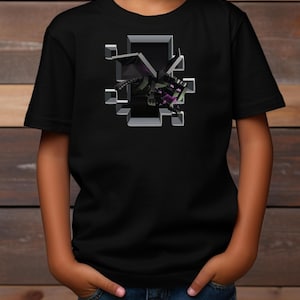 Kids Shirt- Minecrafter End Dragon- Gift for Gamer- Minecrafter shirt- MineC Gamer shirt