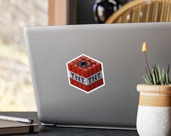 TNT Block Sticker- Minecrafterer Gift- Minecrafter Decal- Gift for Gamer- Kiss-Cut Vinyl Decal