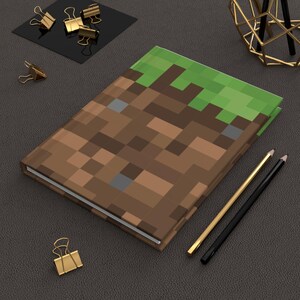 Hardcover Notebook Journal, Grass Block, benutzerdefinierte Minecrafter Geschenk, Schulbedarf, Kinder Notizbuch, Journaling Buch