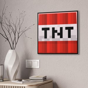 Canvas Wall Art- TNT Block- Minecrafterer Gift- Game Kid Art- Bedroom Decoration- Kids Room, MineC Art