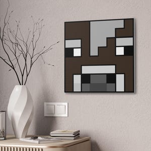 Cow Head Mob Canvas Wall Art- Minecrafterer Gift- Game Kid Art- Bedroom Decoration- Kids Room- MineC Art