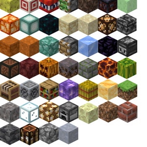 80 PNG Mine Blocks- Minecrafterer Blocks- Ore Blocks- Crafting Table- Digital- Clip Art