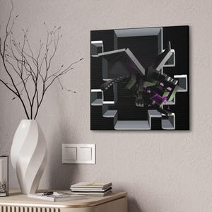 Ender Dragon Canvas Wall Art- Minecrafterer Gift- Game Kid Art- Bedroom Decoration- Kids Room- MineC Art