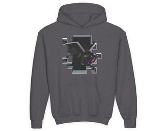 Kids Youth Hoodie- Minecrafter End Dragon- Gift for Gamer- Minecrafter sweatshirt- MineC Gamer hoodie