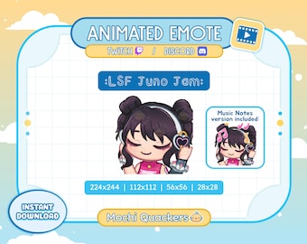 ANIMATED Emote | Overwatch 2 Juno Jam Emote | Twitch Stream & Discord Emoji | OW2 LSF Juno Skin Cute Kawaii Chibi Music Jamming Vibing