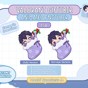 Winter ANIMIERTE PNGTUBER | Valorant Iso GIFTuber für Livestreaming, Ready to Use für Twitch+OBS | Weihnachten Weihnachten Urlaub Dekoration Peeker