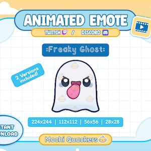 ANIMATED Emote - Freaky Ghost Emote | Twitch & Discord, Wiggling Cat Tongue Meme, Spooky Halloween Emoji