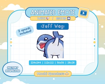 Rivals ANIMATED Emote | Jeff Land Shark Emote for Twitch & Discord, 4 gif sizes | Cute Kawaii Shark Twerk Booty Wiggle Chibi Butt Dance