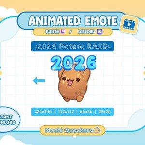 ANIMATED Emote | New Years Emote - Potato Raid 2026 | Marching, Twitch Alert & Discord Emoji (GIF)