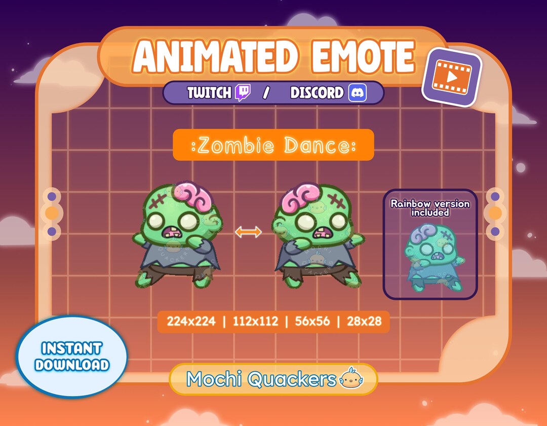 ハロウィンアニメーション絵文字 - ダンシングゾンビハイプ | Twitch & Discord 絵文字 (4 つの .gif サイズ) - Etsy  日本