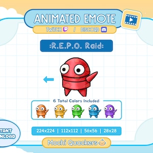 ANIMATED Emote | REPO RAID Emote for Twitch & Discord Emoji, 4 gif sizes | R.E.P.O. Game Run Away Funny Meme Stream Alert Scared Spooky Game