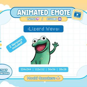 ANIMERAD Emote | Grön ödlevåg (2 versioner) | Ödlemem, Hej Hej Twitch-varning och Discord