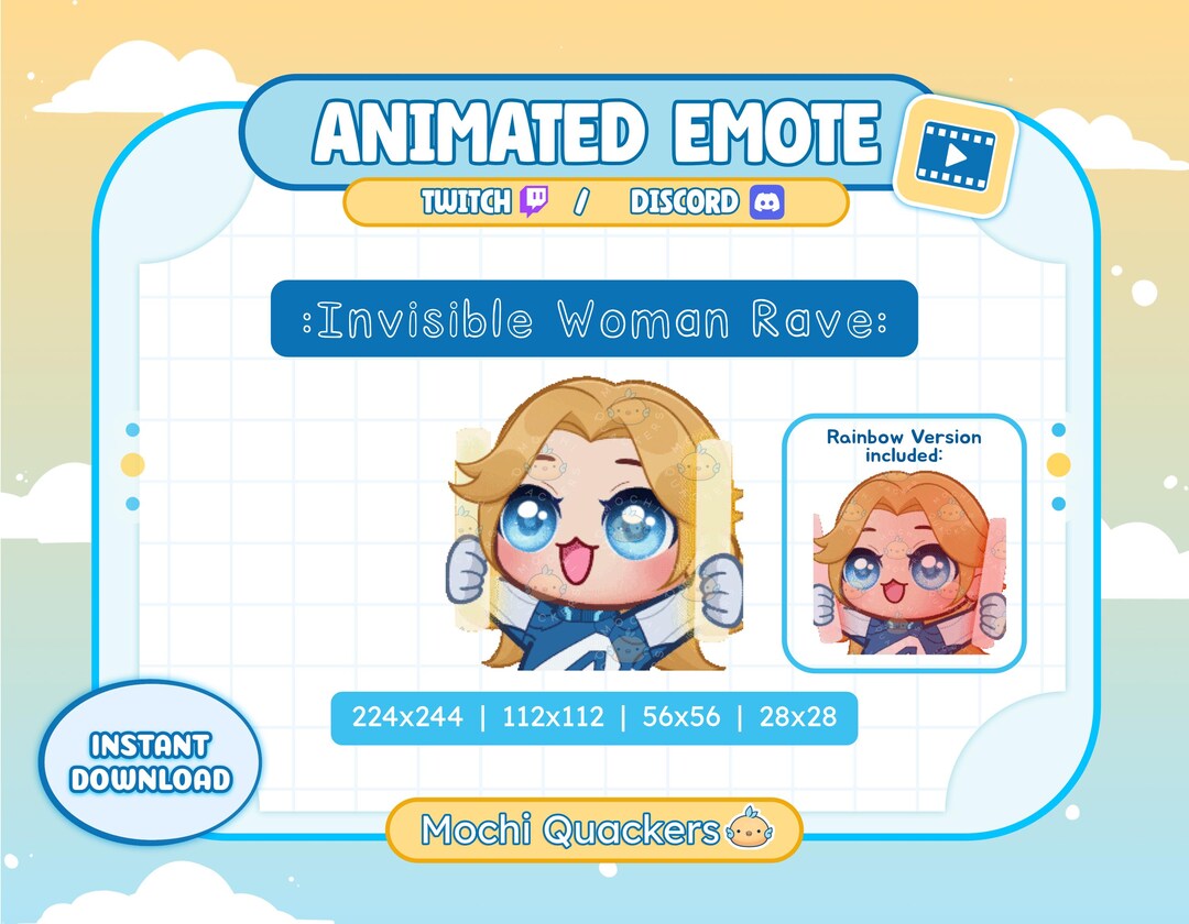 Animated Emote | Invisible Woman Rave Emote | Sue Storm Hype, Twitch ...